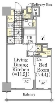 ザ・パークワンズ三軒茶屋 208 間取り図