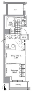 パークハビオ門前仲町 1206 間取り図