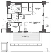 コンフォリア東新宿 1403 間取り図