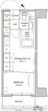 プラウドフラット清澄通り 411 間取り図