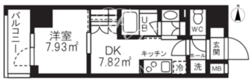 グランパセオ清澄白河2 807 間取り図