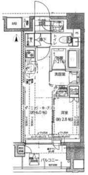 レ・ジェイド板橋本町 602 間取り図