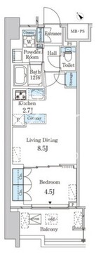 レガシス中目黒 205 間取り図
