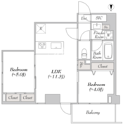 ルミーク本町ウェスト 101 間取り図