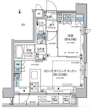 レジディア蒲田5 1110 間取り図