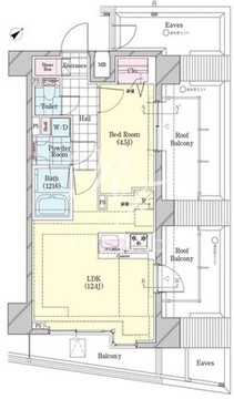 シェル品川戸越 501 間取り図