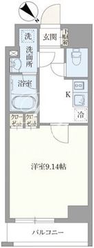 ベルエスパス箱崎 401 間取り図