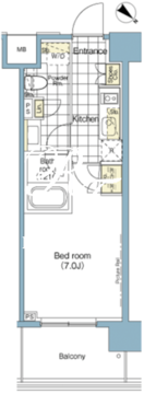 パークハビオ赤坂 506 間取り図