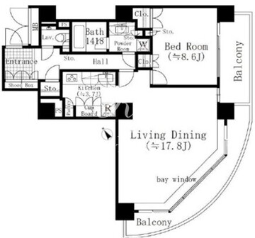 リバーポイントタワー 1005 間取り図