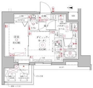 クレイシアIDZ上野 301 間取り図