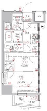 クレイシアIDZ上野 203 間取り図