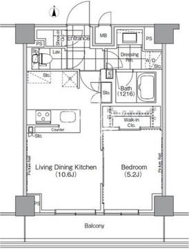 ザ・パークハビオ高円寺 412 間取り図