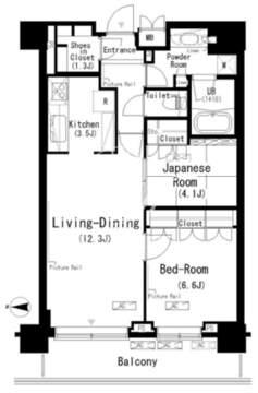 パークアクシス辰巳ステージ 1307 間取り図