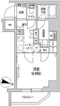 グランドルチェ門前仲町 1003 間取り図