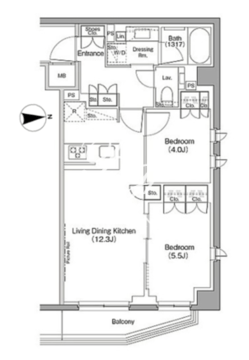 ザ・パークハビオ三軒茶屋テラス 305 間取り図