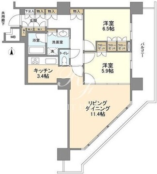豊洲シエルタワー 2311 間取り図