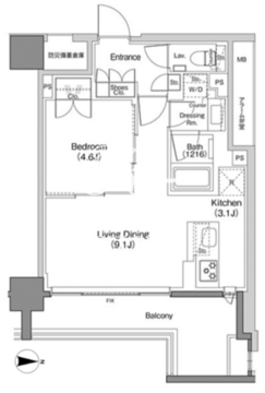 ザ・パークハビオ日本橋馬喰町 1105 間取り図