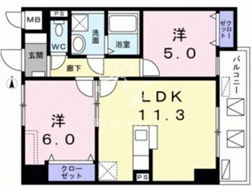 レジデンス桜樺 802 間取り図