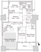 大崎ガーデンレジデンス 413 間取り図