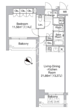 レジディア市ヶ谷2 1101 間取り図