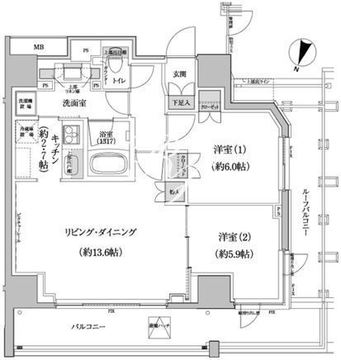 パークハビオ渋谷本町レジデンス 1001 間取り図