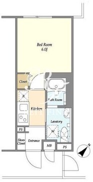 ディームス初台1 105 間取り図