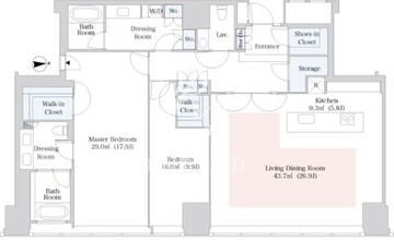 セントラルパークタワー・ラ・トゥール新宿 4211 間取り図