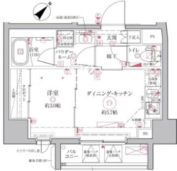 クレイシアIDZ王子アーバンヒルズ 501 間取り図