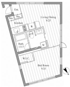 ルクレ南青山 302 間取り図