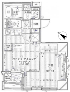 ブロードシティ東京 712 間取り図