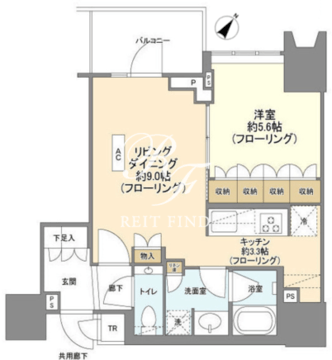 ザ・パークハウス高輪タワー 301 間取り図