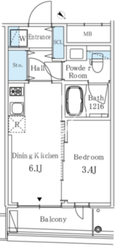 アイビーコート日本橋人形町 502 間取り図