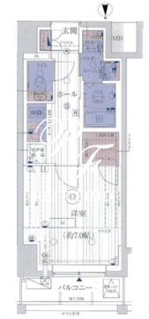 エステムコート亀戸東京イースト 805 間取り図