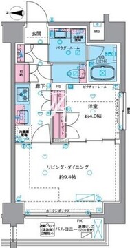 ジェノヴィア浅草6スカイガーデン 801 間取り図