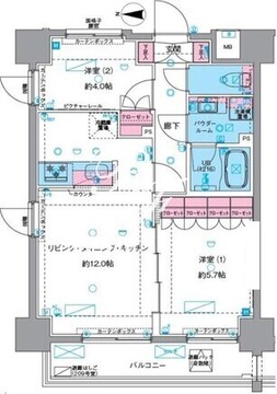 ジェノヴィア浅草6スカイガーデン 409 間取り図