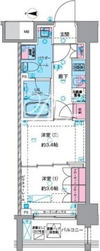 ジェノヴィア浅草6スカイガーデン 202 間取り図