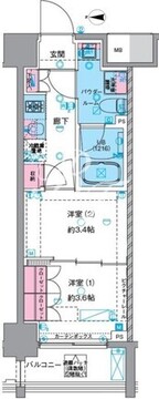 ジェノヴィア浅草6スカイガーデン 203 間取り図