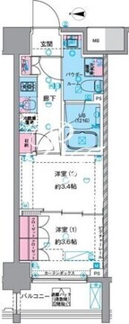 ジェノヴィア浅草6スカイガーデン 206 間取り図