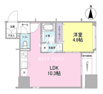 リバーレ東新宿 402 間取り図