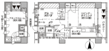 東雲キャナルコートCODAN 18-1305 間取り図