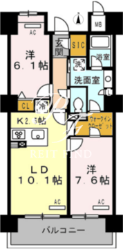 ロイヤルパークス豊洲 623 間取り図