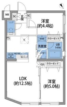 ルネサンスコート桜新町 205 間取り図