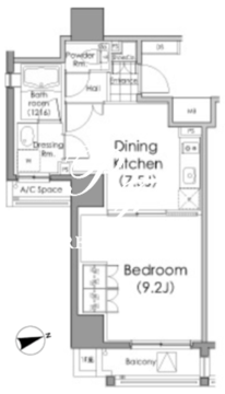 パークハビオ戸越 203 間取り図