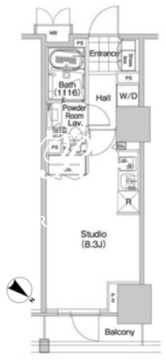 コンフォリア蒲田 1411 間取り図