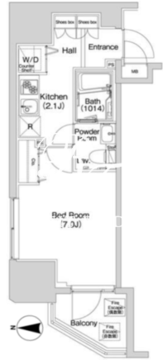 コンフォリア上野入谷 801 間取り図