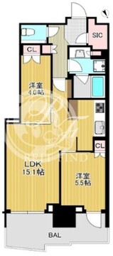 パークタワー勝どき M-2216 間取り図