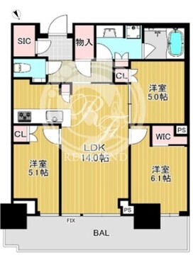 パークタワー勝どき M-3507 間取り図