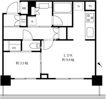 アトラスタワー五反田 408 間取り図