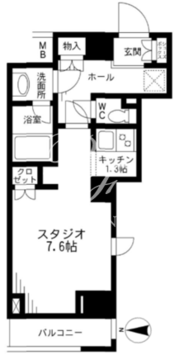 レジディア九段下 307 間取り図