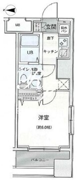 レジディア蒲田 1412 間取り図